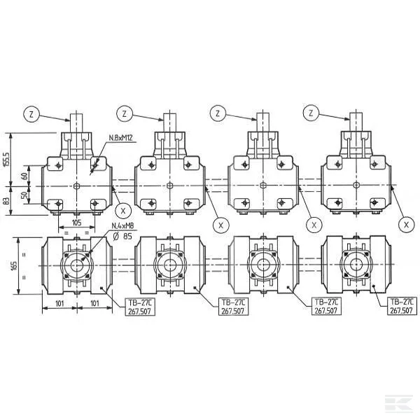 Comer Agricultural Gearboxes Size Chart